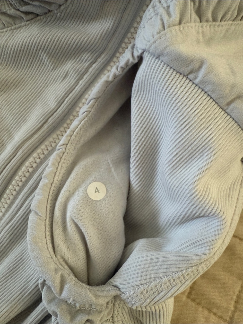 Lululemon Light Gray Hooded Women's Jacket with Ruffled Trim - Picture 2 of 3
